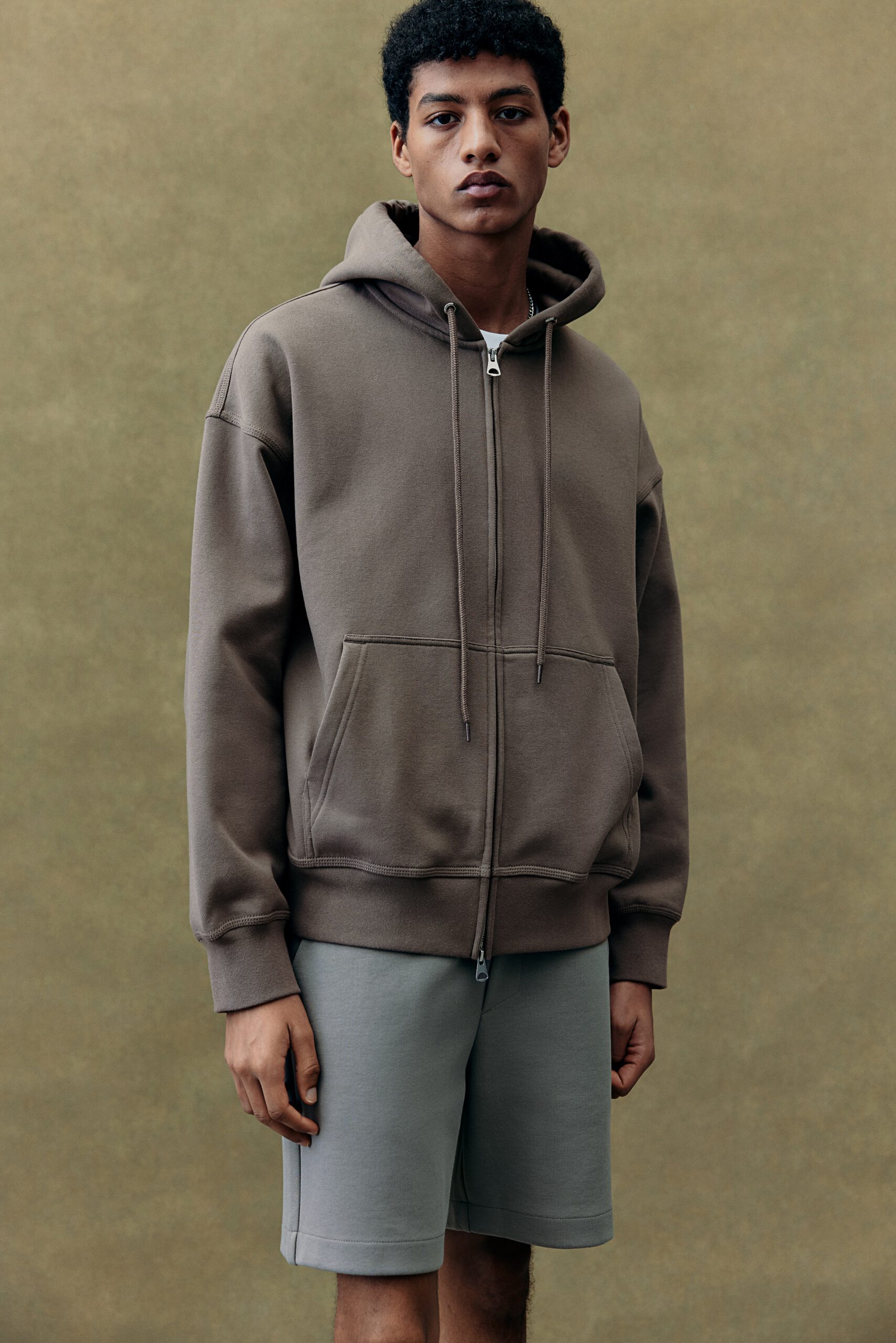Oversized Fit Zip Up Hoodie