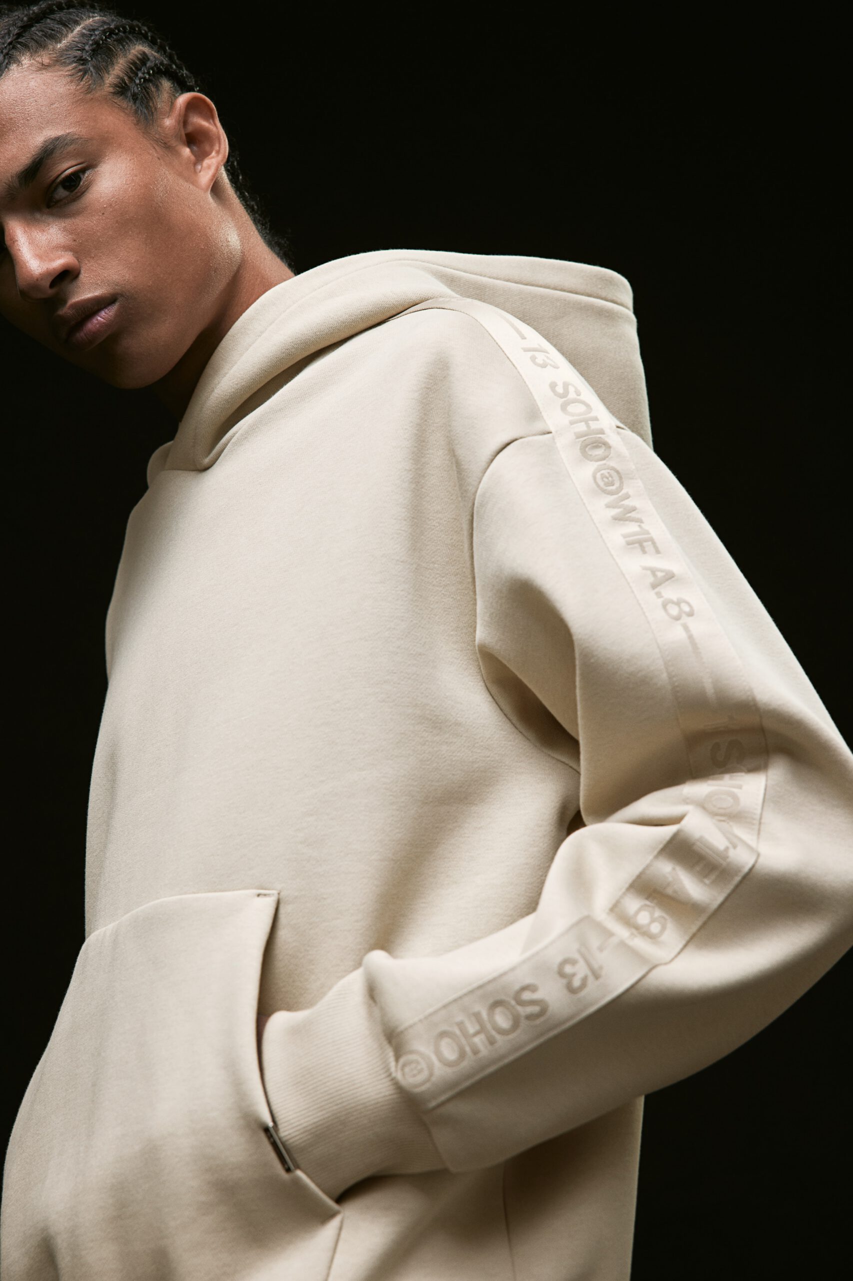 Loose Fit Hoodie With Side Stripes