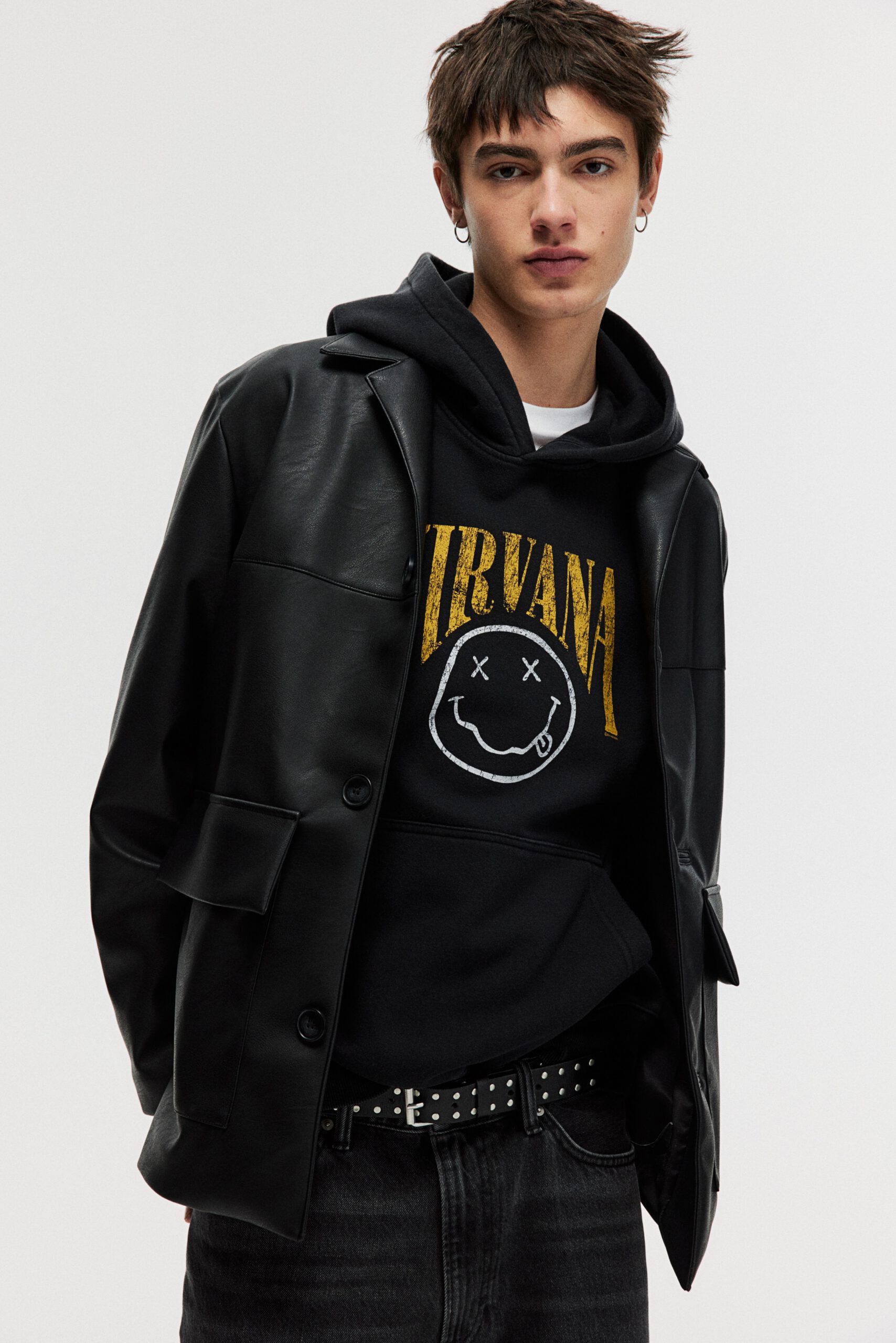 Oversized Fit Print Hoodie